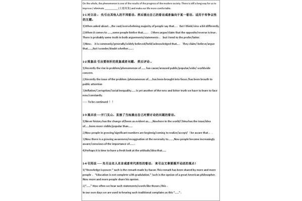 六级英语作文模板