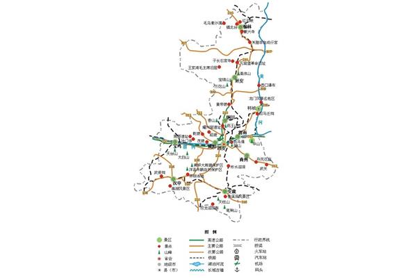 陕西旅游地图
