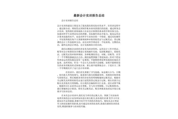 会计实训总结