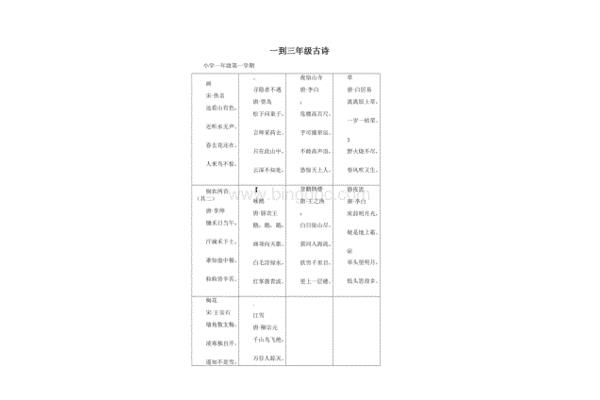 一到三年级的古诗