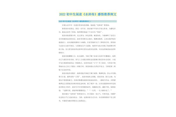水浒传感悟
