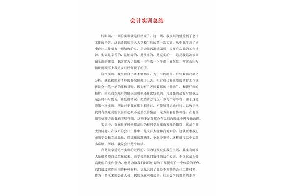 会计实训总结