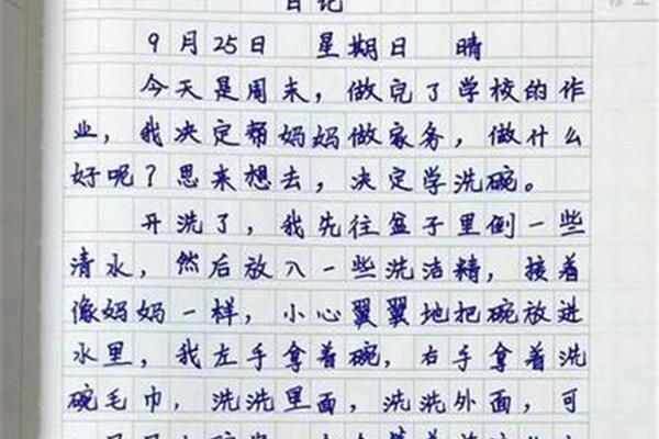 做家务日记50字