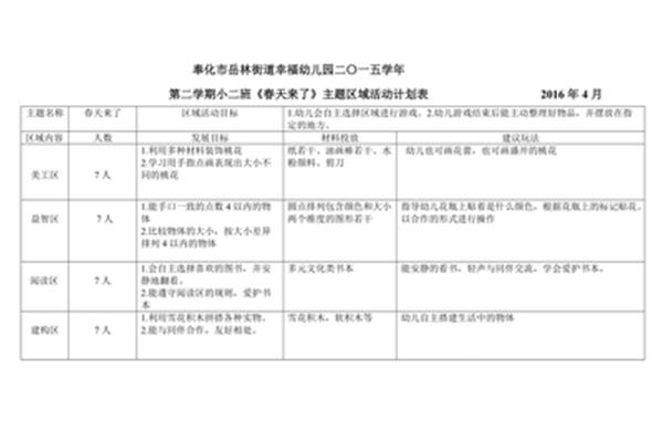 小班学期计划