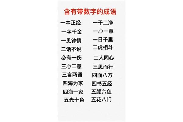 带数字成语