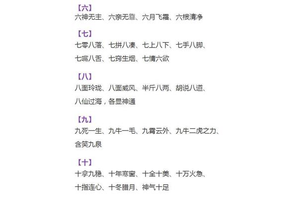 带数字成语