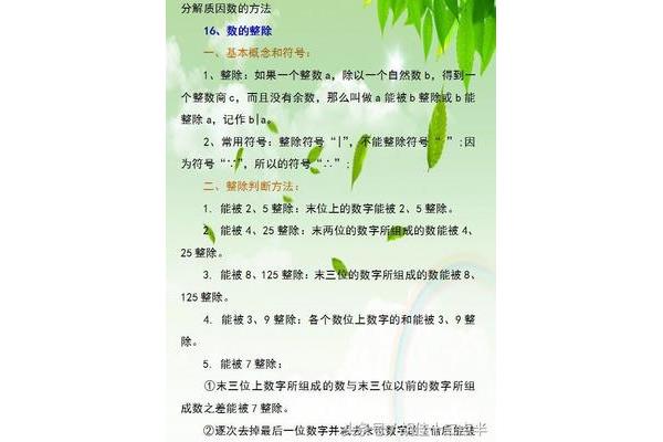 小学因数的概念