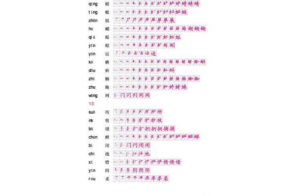 朵字的笔画顺序