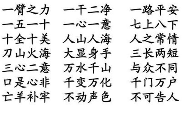 带数字成语