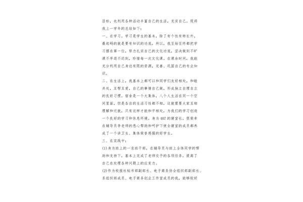 高中自我总结