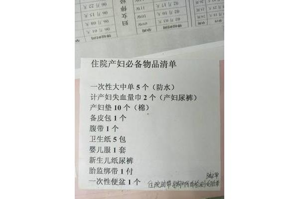 住院必备物品清单