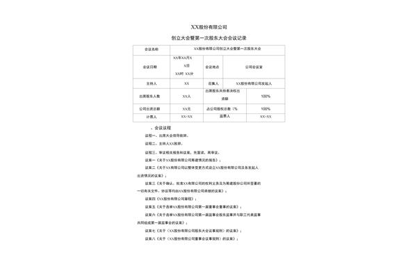 股东会会议纪要