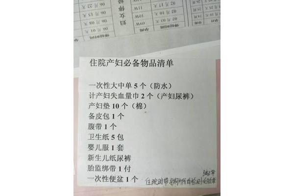 住院必备物品清单