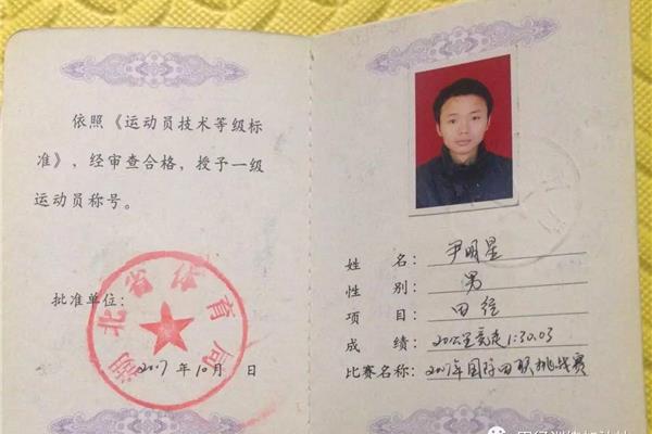 二级运动员证