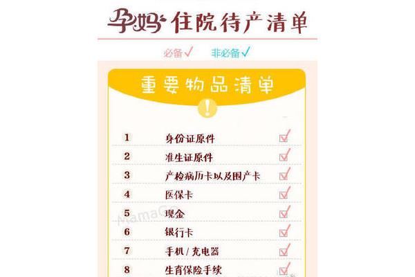 住院必备物品清单