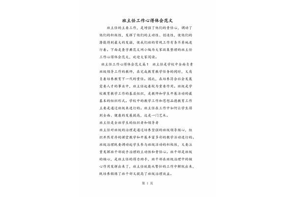 班主任心得