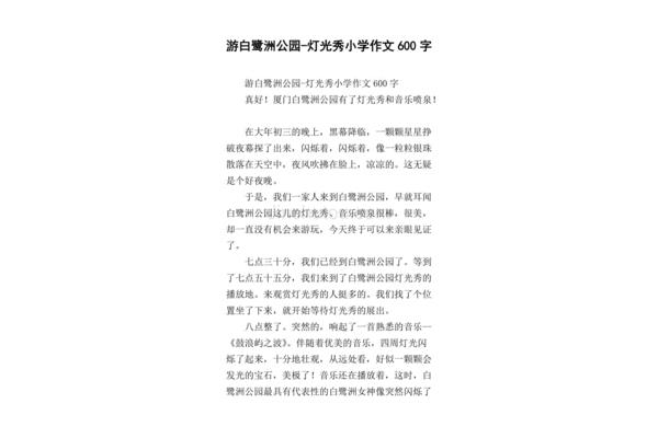 灯光作文600字