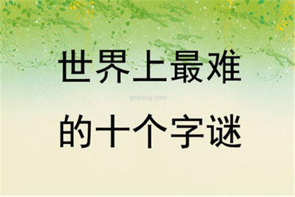 世界上最难的字谜