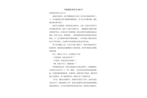 灯光作文600字