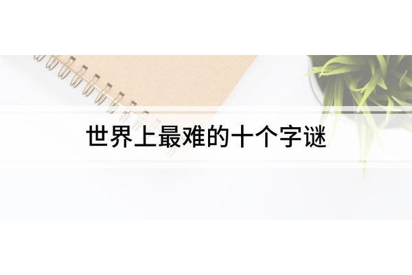 世界上最难的字谜