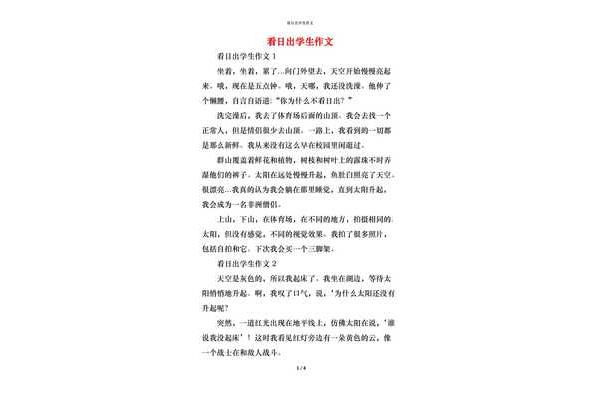 看日出的作文