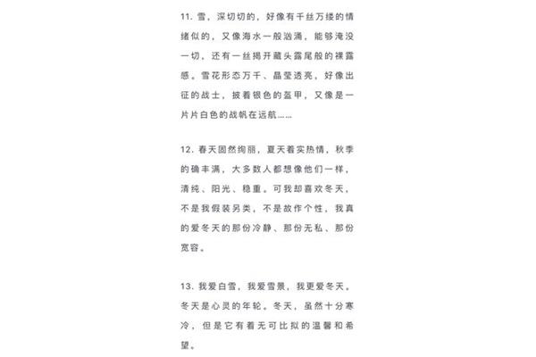 雪的好词好句