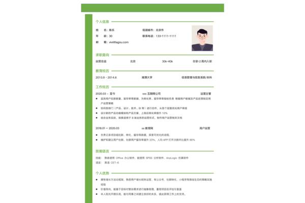 大学生工作经历
