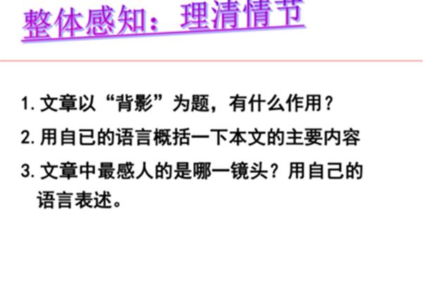 背影的主要内容