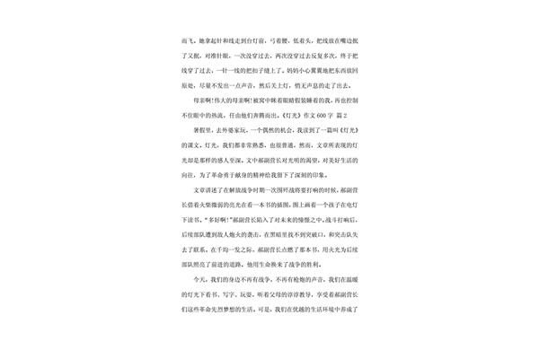 灯光作文600字