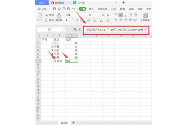 合格率的公式
