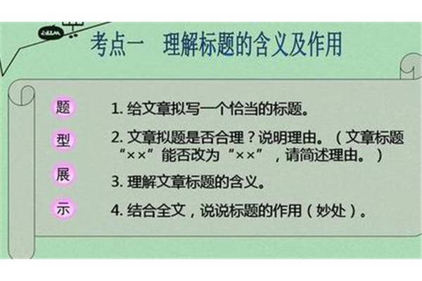 小标题的作用