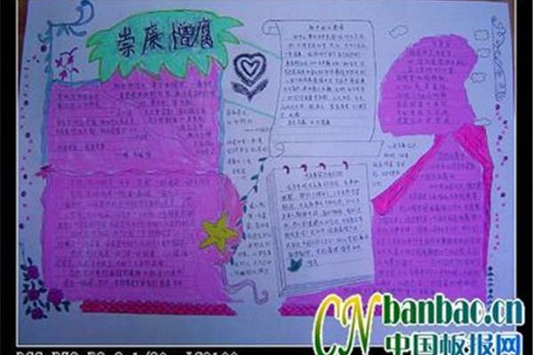 崇廉倡俭手抄报