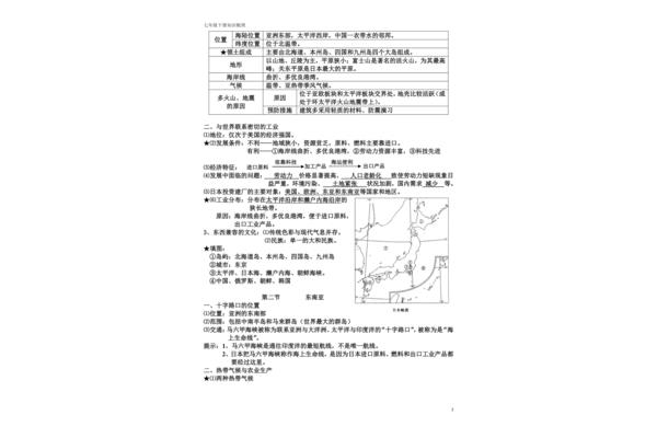 七下地理知识点