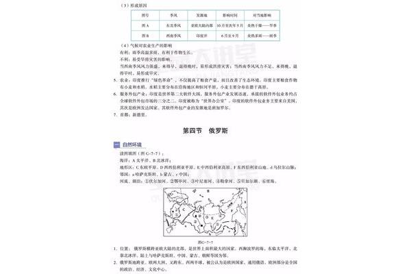 七下地理知识点