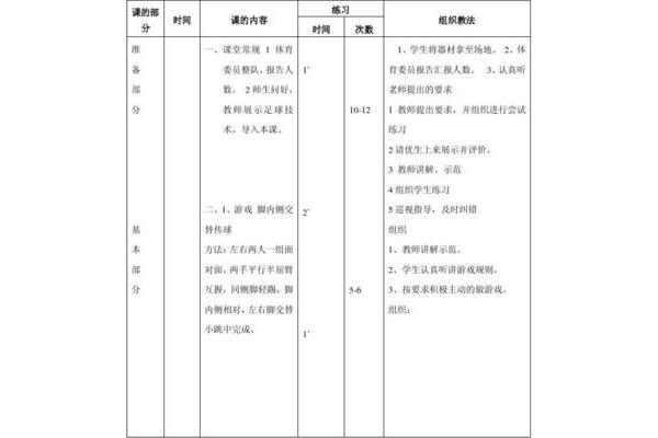 脚内侧踢球教案