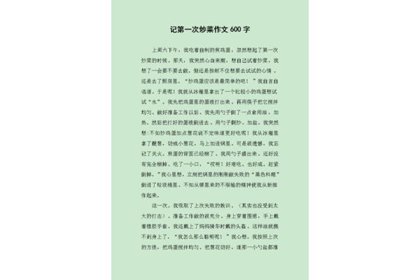 炒菜的作文