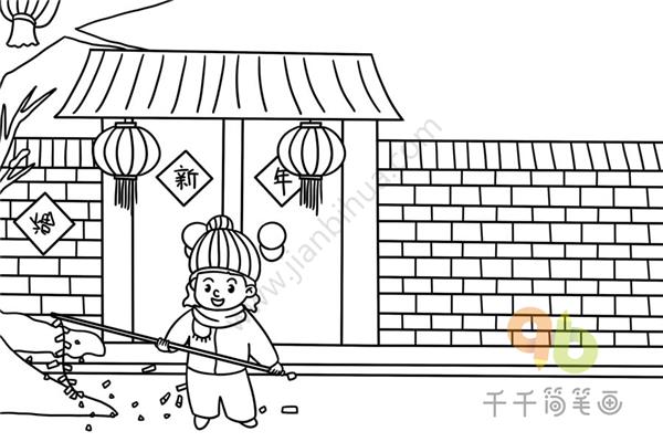 过年的简笔画