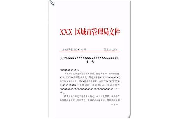 公文报告格式