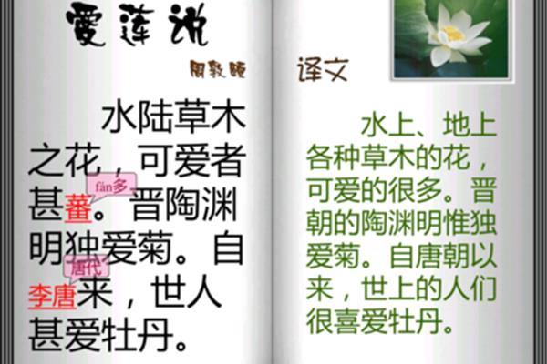 爱莲说的译文