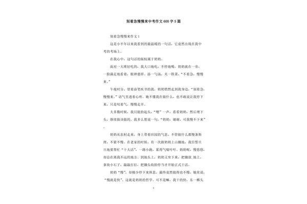 小事作文600字