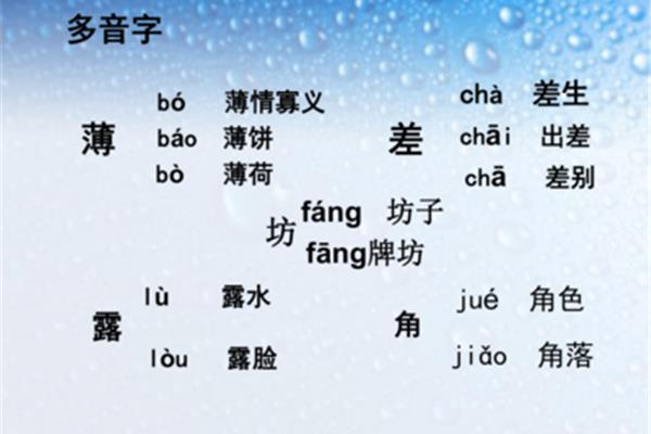 差多音字组词