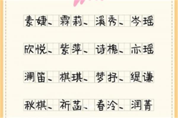 女孩子取名字