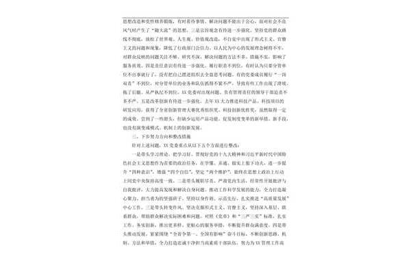 班子对照检查材料