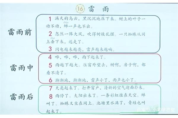 二年级雷雨课文