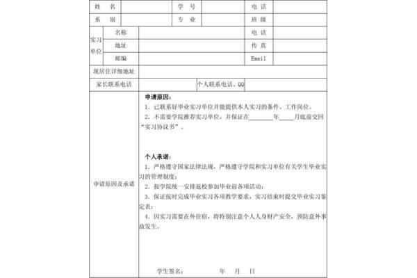 实习单位情况