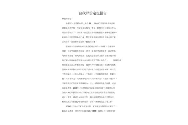 自我评价报告
