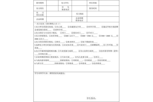 实习单位情况
