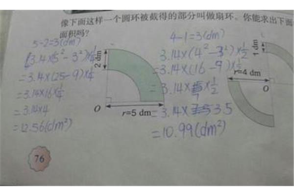 扇环面积公式