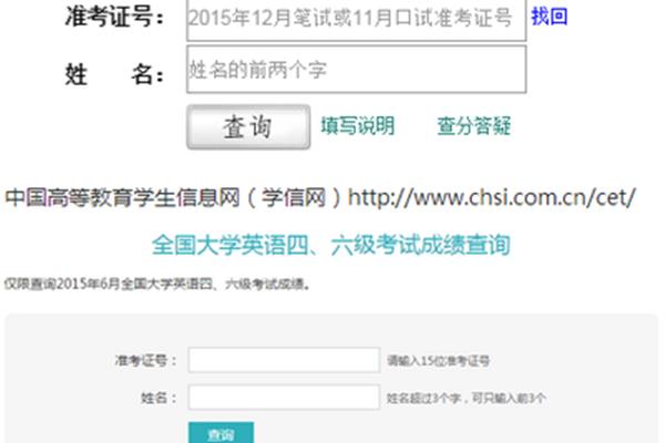 英语四级成绩