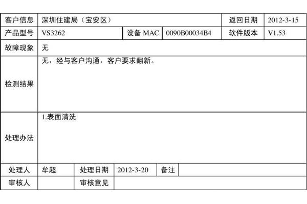 维修报告模板